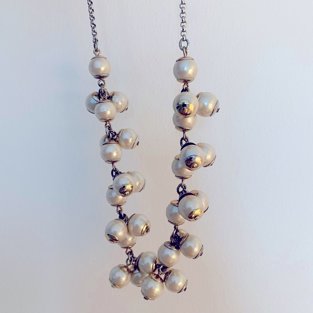J Crew pearl cluster statement necklace